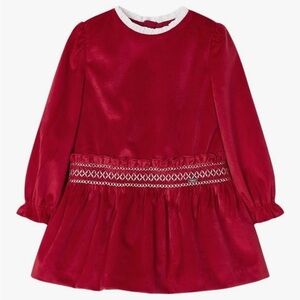 Mayoral Dress with Smock for Baby-Girls Red 24mos like new